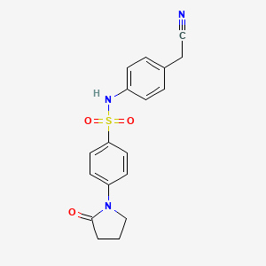 molecular formula C18H17N3O3S B3495343 N-[4-(CYANOMETHYL)PHENYL]-4-(2-OXOPYRROLIDIN-1-YL)BENZENE-1-SULFONAMIDE 