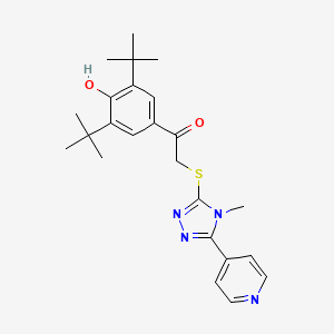 1-(3,5-di-tert-butyl-4-hydroxyphenyl)-2-{[4-methyl-5-(4-pyridinyl)-4H-1,2,4-triazol-3-yl]thio}ethanone