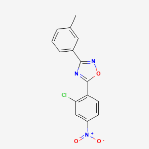 molecular formula C15H10ClN3O3 B3495362 5-(2-chloro-4-nitrophenyl)-3-(3-methylphenyl)-1,2,4-oxadiazole 