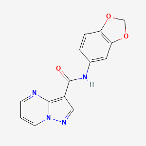 molecular formula C14H10N4O3 B3495378 N-1,3-benzodioxol-5-ylpyrazolo[1,5-a]pyrimidine-3-carboxamide 