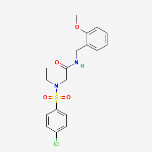 molecular formula C18H21ClN2O4S B3495382 2-(N-ETHYL4-CHLOROBENZENESULFONAMIDO)-N-[(2-METHOXYPHENYL)METHYL]ACETAMIDE 