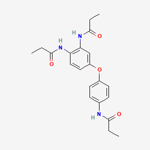 molecular formula C21H25N3O4 B3495390 N-[2-PROPANAMIDO-5-(4-PROPANAMIDOPHENOXY)PHENYL]PROPANAMIDE 