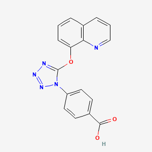 molecular formula C17H11N5O3 B3495412 4-[5-(8-QUINOLYLOXY)-1H-1,2,3,4-TETRAAZOL-1-YL]BENZOIC ACID 