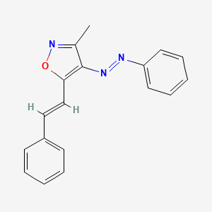 molecular formula C18H15N3O B3495469 [3-methyl-5-[(E)-2-phenylethenyl]-1,2-oxazol-4-yl]-phenyldiazene 