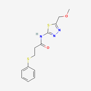 N-[5-(methoxymethyl)-1,3,4-thiadiazol-2-yl]-3-(phenylsulfanyl)propanamide