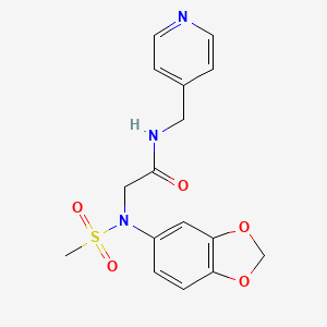 N~2~-1,3-benzodioxol-5-yl-N~2~-(methylsulfonyl)-N~1~-(4-pyridinylmethyl)glycinamide