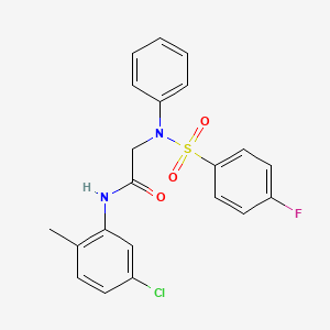 molecular formula C21H18ClFN2O3S B3495478 N~1~-(5-chloro-2-methylphenyl)-N~2~-[(4-fluorophenyl)sulfonyl]-N~2~-phenylglycinamide 