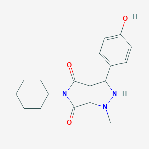 molecular formula C18H23N3O3 B349551 5-cyclohexyl-3-(4-hydroxyphenyl)-1-methyltetrahydropyrrolo[3,4-c]pyrazole-4,6(1H,5H)-dione CAS No. 1005062-19-0