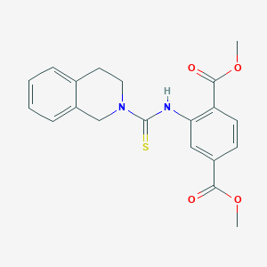 molecular formula C20H20N2O4S B3495574 dimethyl 2-[(3,4-dihydroisoquinolin-2(1H)-ylcarbonothioyl)amino]terephthalate 