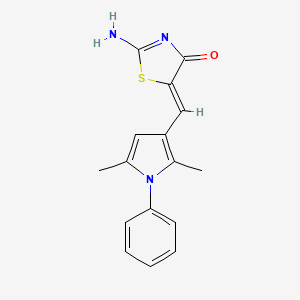 molecular formula C16H15N3OS B3495634 (5Z)-5-[(2,5-dimethyl-1-phenyl-1H-pyrrol-3-yl)methylidene]-2-imino-1,3-thiazolidin-4-one 