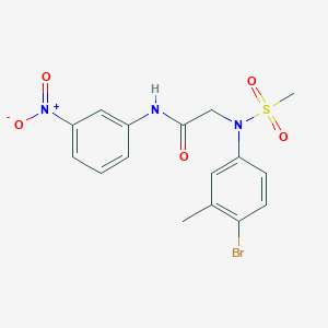 molecular formula C16H16BrN3O5S B3495700 N~2~-(4-bromo-3-methylphenyl)-N~2~-(methylsulfonyl)-N~1~-(3-nitrophenyl)glycinamide 