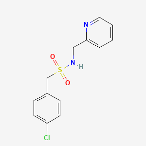 molecular formula C13H13ClN2O2S B3495711 1-(4-chlorophenyl)-N-(pyridin-2-ylmethyl)methanesulfonamide 