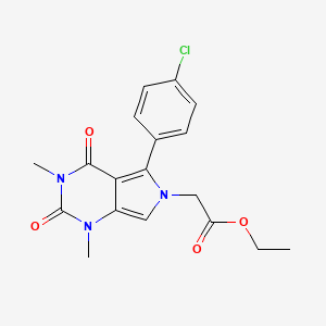 molecular formula C18H18ClN3O4 B3495737 ETHYL 2-[5-(4-CHLOROPHENYL)-1,3-DIMETHYL-2,4-DIOXO-1H,2H,3H,4H,6H-PYRROLO[3,4-D]PYRIMIDIN-6-YL]ACETATE 