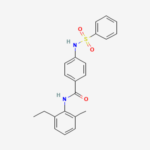 molecular formula C22H22N2O3S B3495758 N-(2-ethyl-6-methylphenyl)-4-[(phenylsulfonyl)amino]benzamide 