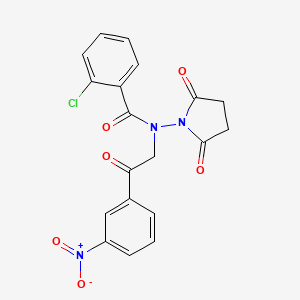 2-chloro-N-(2,5-dioxo-1-pyrrolidinyl)-N-[2-(3-nitrophenyl)-2-oxoethyl]benzamide