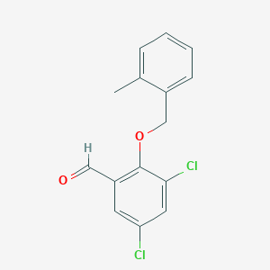 molecular formula C15H12Cl2O2 B3495792 3,5-dichloro-2-[(2-methylbenzyl)oxy]benzaldehyde 