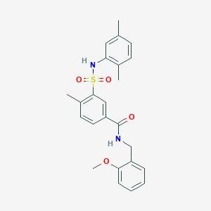 molecular formula C24H26N2O4S B3495816 3-{[(2,5-dimethylphenyl)amino]sulfonyl}-N-(2-methoxybenzyl)-4-methylbenzamide 