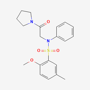 2-METHOXY-5-METHYL-N-[2-OXO-2-(PYRROLIDIN-1-YL)ETHYL]-N-PHENYLBENZENE-1-SULFONAMIDE