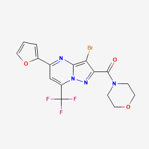 4-[3-BROMO-5-(FURAN-2-YL)-7-(TRIFLUOROMETHYL)PYRAZOLO[1,5-A]PYRIMIDINE-2-CARBONYL]MORPHOLINE