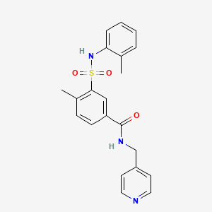 molecular formula C21H21N3O3S B3495843 4-methyl-3-[(2-methylphenyl)sulfamoyl]-N-(pyridin-4-ylmethyl)benzamide 