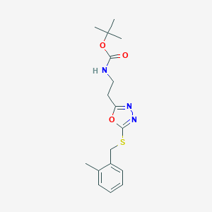 Tert-butyl 2-{5-[(2-methylbenzyl)sulfanyl]-1,3,4-oxadiazol-2-yl}ethylcarbamate