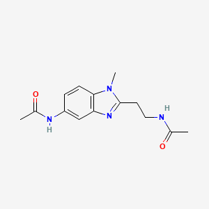 molecular formula C14H18N4O2 B3495865 N-[2-(5-ACETAMIDO-1-METHYL-1H-1,3-BENZODIAZOL-2-YL)ETHYL]ACETAMIDE 