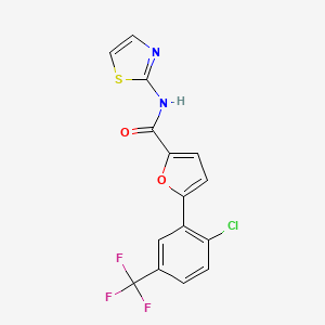 molecular formula C15H8ClF3N2O2S B3495877 5-[2-chloro-5-(trifluoromethyl)phenyl]-N-1,3-thiazol-2-yl-2-furamide 