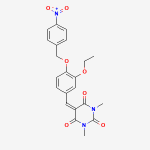 5-({3-Ethoxy-4-[(4-nitrophenyl)methoxy]phenyl}methylidene)-1,3-dimethyl-1,3-diazinane-2,4,6-trione