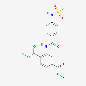 molecular formula C18H18N2O7S B3495903 dimethyl 2-({4-[(methylsulfonyl)amino]benzoyl}amino)terephthalate 