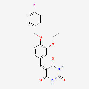 5-({3-ETHOXY-4-[(4-FLUOROPHENYL)METHOXY]PHENYL}METHYLIDENE)-1,3-DIAZINANE-2,4,6-TRIONE