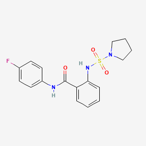 molecular formula C17H18FN3O3S B3495919 N-(4-fluorophenyl)-2-[(pyrrolidin-1-ylsulfonyl)amino]benzamide 