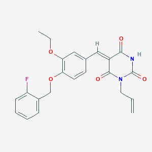 (5Z)-5-({3-ETHOXY-4-[(2-FLUOROPHENYL)METHOXY]PHENYL}METHYLIDENE)-1-(PROP-2-EN-1-YL)-1,3-DIAZINANE-2,4,6-TRIONE