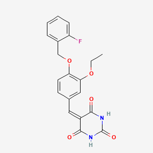 5-({3-ETHOXY-4-[(2-FLUOROPHENYL)METHOXY]PHENYL}METHYLIDENE)-1,3-DIAZINANE-2,4,6-TRIONE