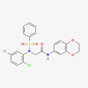 N~2~-(2,5-dichlorophenyl)-N~1~-(2,3-dihydro-1,4-benzodioxin-6-yl)-N~2~-(phenylsulfonyl)glycinamide