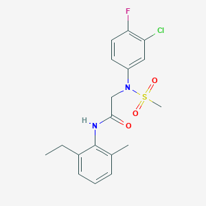 N~2~-(3-chloro-4-fluorophenyl)-N~1~-(2-ethyl-6-methylphenyl)-N~2~-(methylsulfonyl)glycinamide