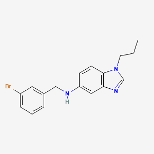 molecular formula C17H18BrN3 B3495999 N-[(3-Bromophenyl)methyl]-1-propyl-1H-1,3-benzodiazol-5-amine 