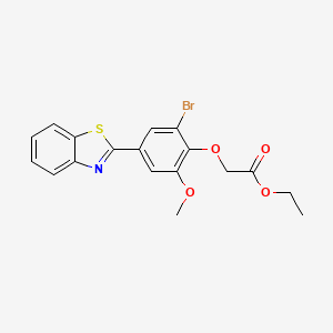 molecular formula C18H16BrNO4S B3496016 Ethyl 2-[4-(1,3-benzothiazol-2-yl)-2-bromo-6-methoxyphenoxy]acetate 