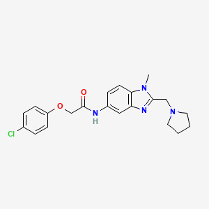 molecular formula C21H23ClN4O2 B3496022 2-(4-CHLOROPHENOXY)-N-{1-METHYL-2-[(PYRROLIDIN-1-YL)METHYL]-1H-1,3-BENZODIAZOL-5-YL}ACETAMIDE 