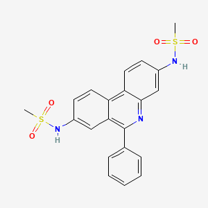 molecular formula C21H19N3O4S2 B3496044 N-(3-METHANESULFONAMIDO-6-PHENYLPHENANTHRIDIN-8-YL)METHANESULFONAMIDE 