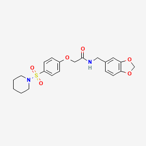 N-(1,3-benzodioxol-5-ylmethyl)-2-[4-(1-piperidinylsulfonyl)phenoxy]acetamide