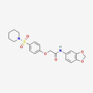 molecular formula C20H22N2O6S B3496064 N-1,3-benzodioxol-5-yl-2-[4-(1-piperidinylsulfonyl)phenoxy]acetamide 