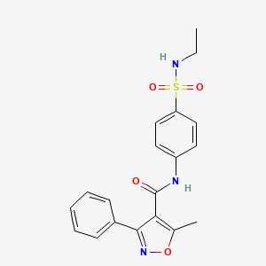 N-[4-(ethylsulfamoyl)phenyl]-5-methyl-3-phenyl-1,2-oxazole-4-carboxamide