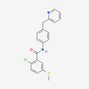 2-CHLORO-5-(METHYLSULFANYL)-N-{4-[(PYRIDIN-2-YL)METHYL]PHENYL}BENZAMIDE