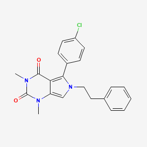 5-(4-CHLOROPHENYL)-1,3-DIMETHYL-6-PHENETHYL-1H-PYRROLO[3,4-D]PYRIMIDINE-2,4(3H,6H)-DIONE