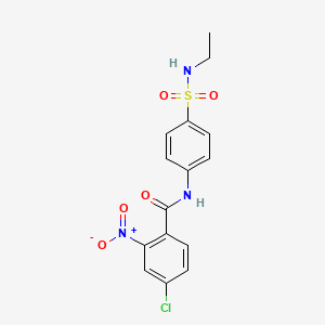 molecular formula C15H14ClN3O5S B3496105 4-chloro-N-[4-(ethylsulfamoyl)phenyl]-2-nitrobenzamide 