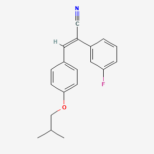 (2E)-2-(3-fluorophenyl)-3-[4-(2-methylpropoxy)phenyl]prop-2-enenitrile