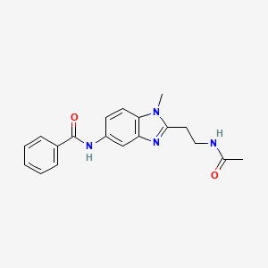 molecular formula C19H20N4O2 B3496142 N-{2-[2-(acetylamino)ethyl]-1-methyl-1H-benzimidazol-5-yl}benzamide 