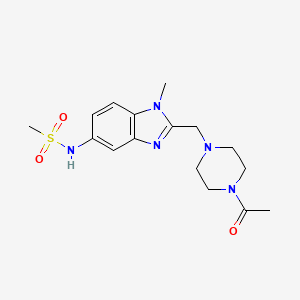 molecular formula C16H23N5O3S B3496156 N-{2-[(4-ACETYLPIPERAZINO)METHYL]-1-METHYL-1H-1,3-BENZIMIDAZOL-5-YL}METHANESULFONAMIDE 