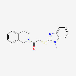 molecular formula C19H19N3OS B3496242 1-(3,4-dihydro-1H-isoquinolin-2-yl)-2-(1-methylbenzimidazol-2-yl)sulfanylethanone 