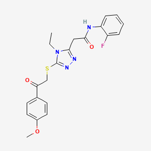 2-(4-ethyl-5-{[2-(4-methoxyphenyl)-2-oxoethyl]sulfanyl}-4H-1,2,4-triazol-3-yl)-N-(2-fluorophenyl)acetamide